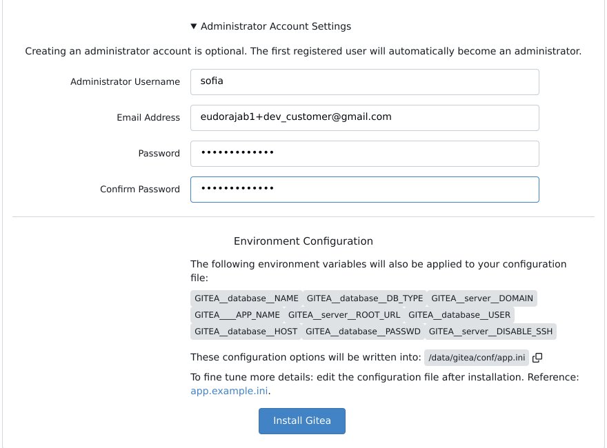 The admin account, made on the setup page