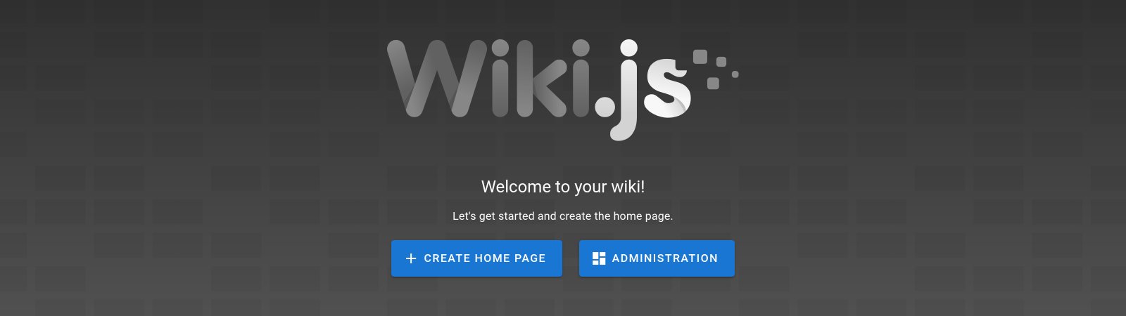 The new wiki, signed in, ready for its home page